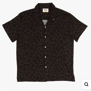 Black Leopard Buttonup Shirt - Lightweight Stretch